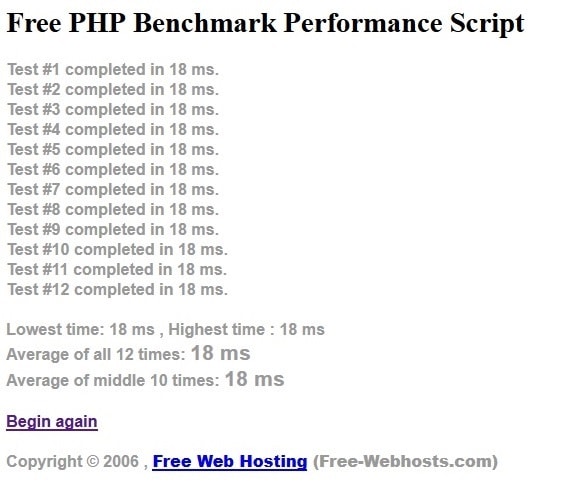 ブレが最も少ない CPI での PHP Benchmark 実施結果