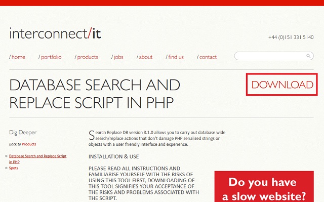 「Database Search and Replace Script in PHP」の公式サイト